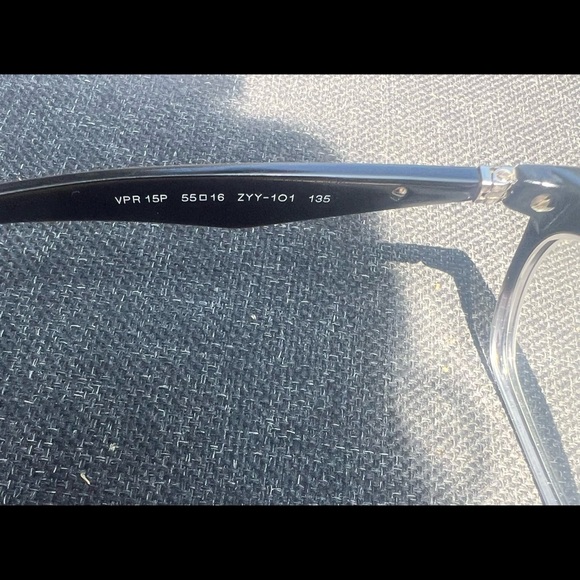 PRADA Women's VPR 15P 55016ZYY-1O1 135 Gloss Black Fade Semi-Cat Eye Frame Italy - Picture 8 of 13